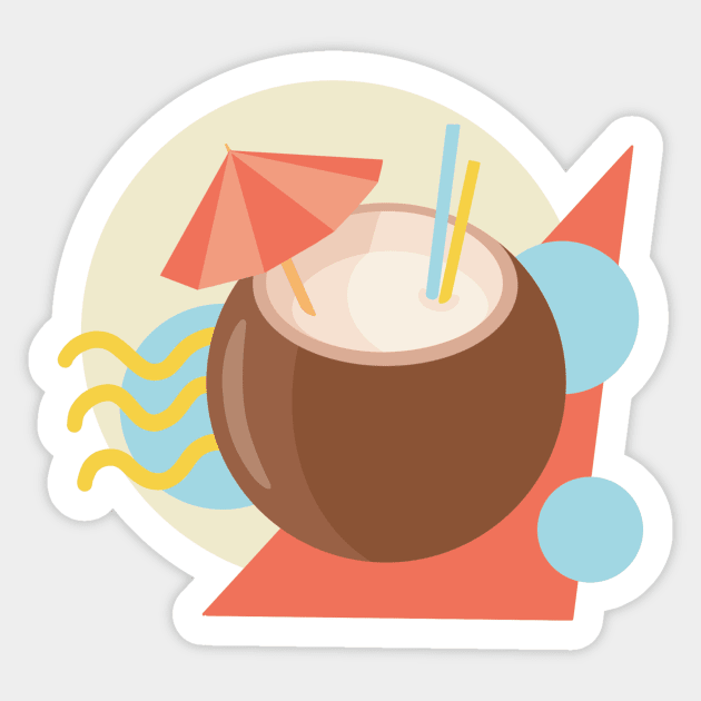 Coconut drink Sticker by Zifirka